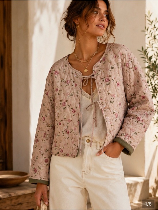 Anthropologie Jackets & Blazers - NWT (L)Anthropologie Avec Les Filles Floral Quilted Open Tie Jacket Cottagecore